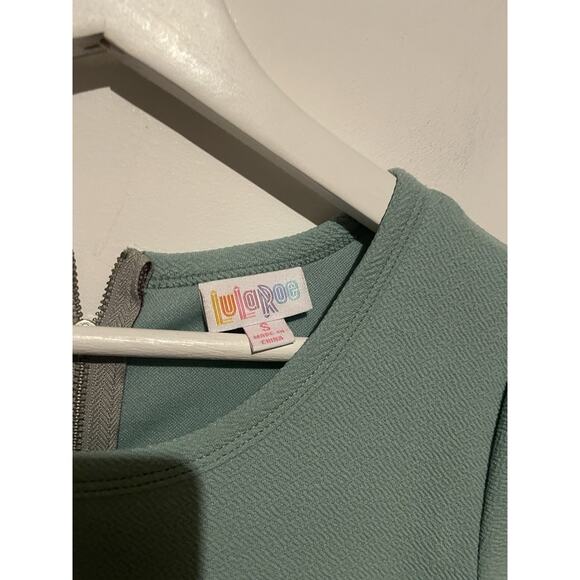 LulaRoe Small Amelia Dress Blue Top, Floral Print Bottom - Picture 3 of 6